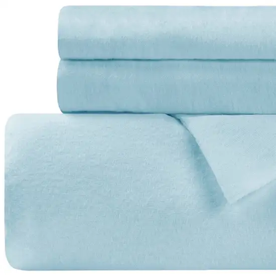Light Blue King Cotton Blend 0 Thread Count Washable Duvet Cover Set Photo 3