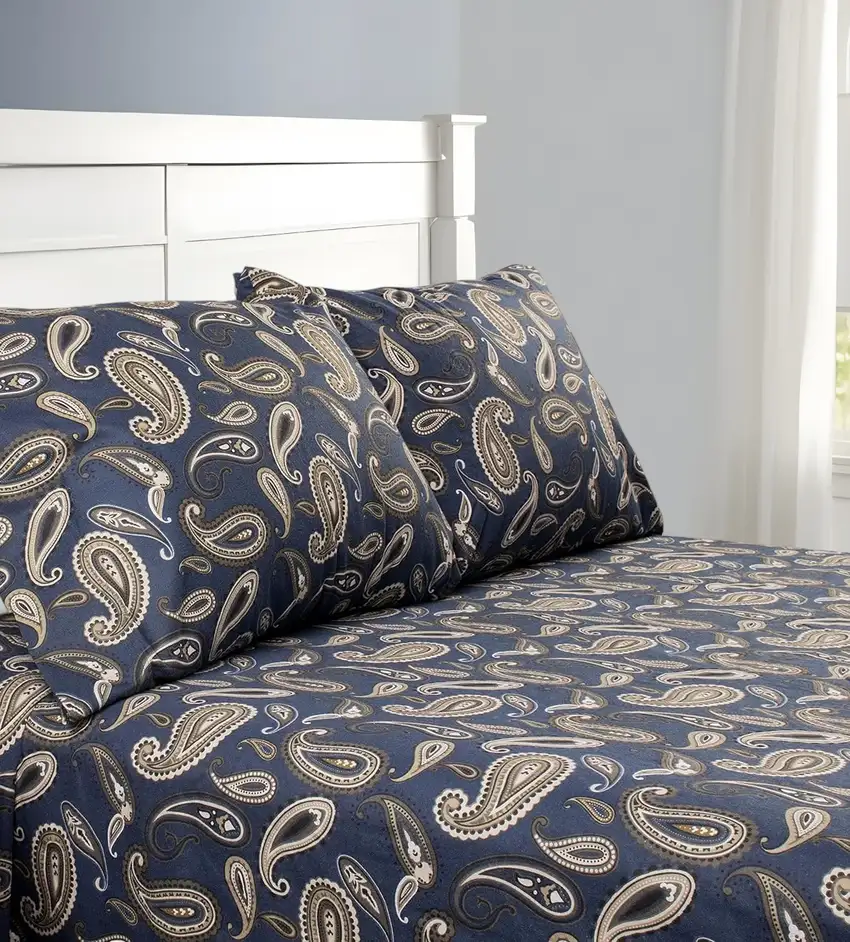 Blue and White King Cotton Blend 0 Thread Count Washable Duvet Cover Set Photo 1