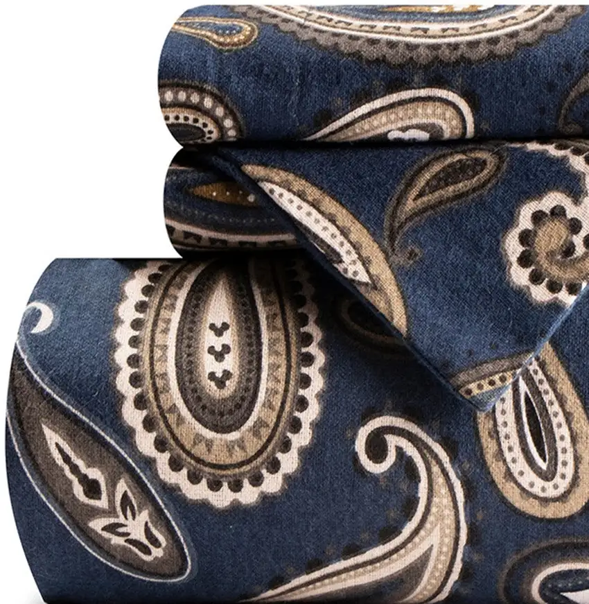 Blue and White King Cotton Blend 0 Thread Count Washable Duvet Cover Set Photo 5