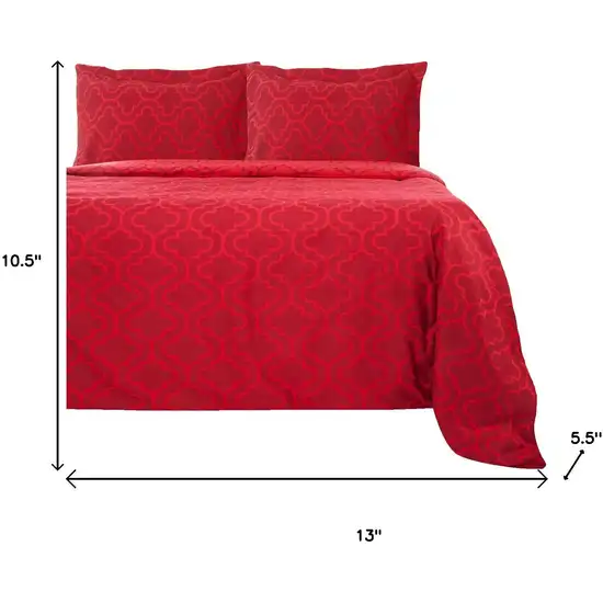 Burgundy King Cotton Blend Thread Count Washable Duvet Cover Set Photo 6