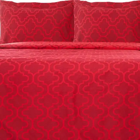 Burgundy King Cotton Blend Thread Count Washable Duvet Cover Set Photo 3