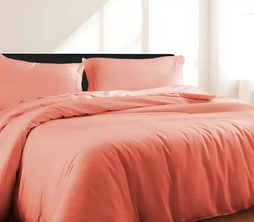 Coral King Cotton Blend 300 Thread Count Washable Duvet Cover Set Photo 1