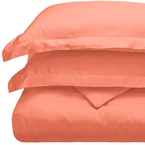 Coral King Cotton Blend 300 Thread Count Washable Duvet Cover Set Photo 3