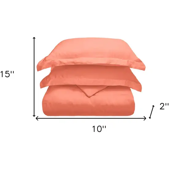 Coral King Cotton Blend 300 Thread Count Washable Duvet Cover Set Photo 6