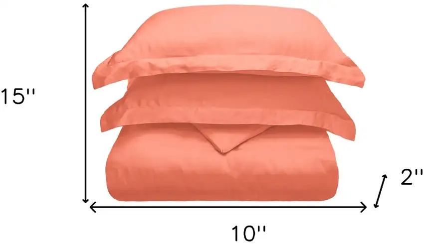 Coral King Cotton Blend 300 Thread Count Washable Duvet Cover Set Photo 6