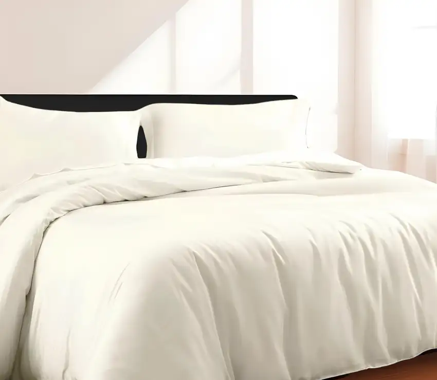 Ivory King Cotton Blend 300 Thread Count Washable Duvet Cover Set Photo 1