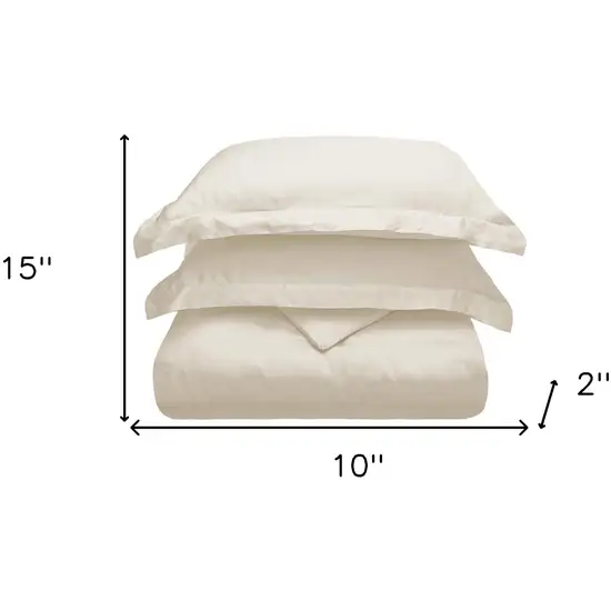 Ivory King Cotton Blend 300 Thread Count Washable Duvet Cover Set Photo 6