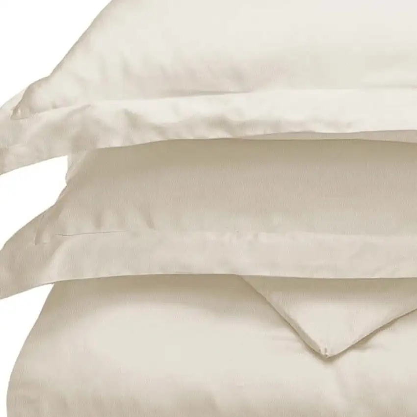 Ivory King Cotton Blend 300 Thread Count Washable Duvet Cover Set Photo 3