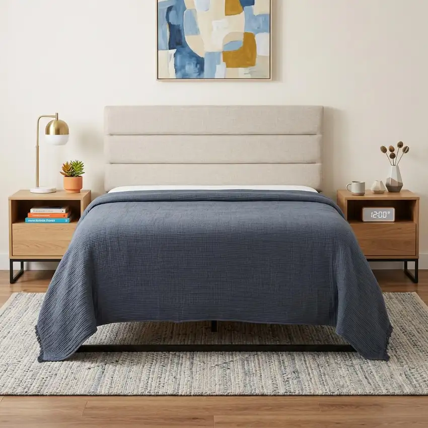 Indigo Checkered King Quilt Photo 1
