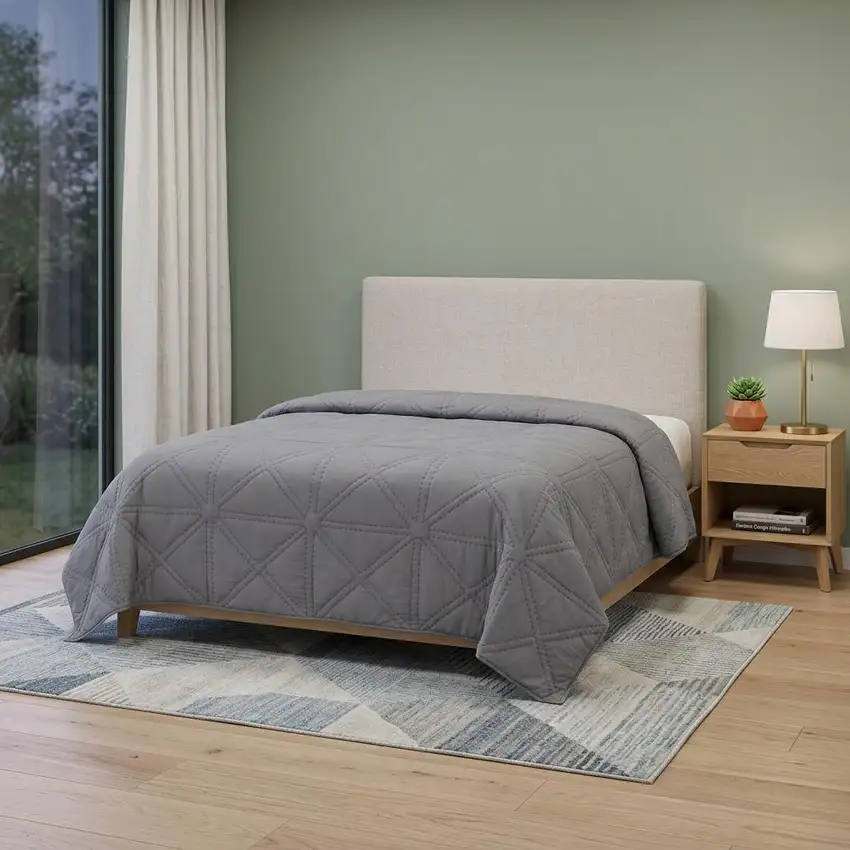 Gray Geometric King Quilt Photo 1