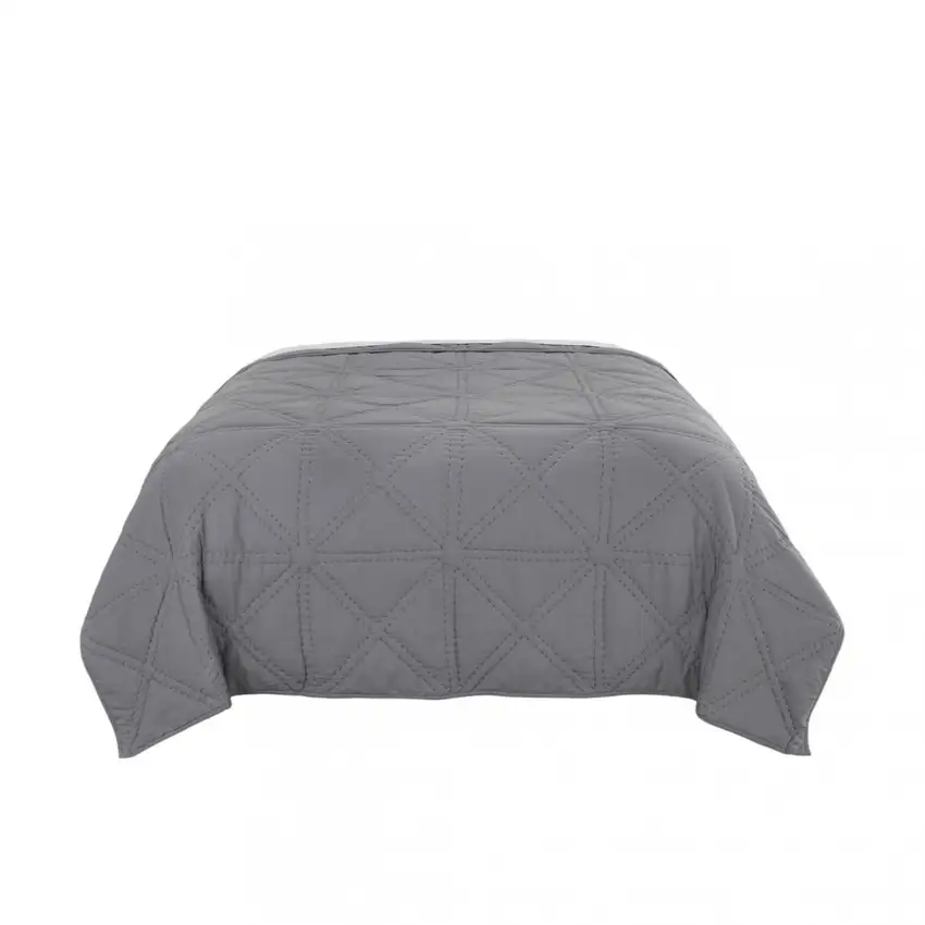 Gray Geometric King Quilt Photo 2