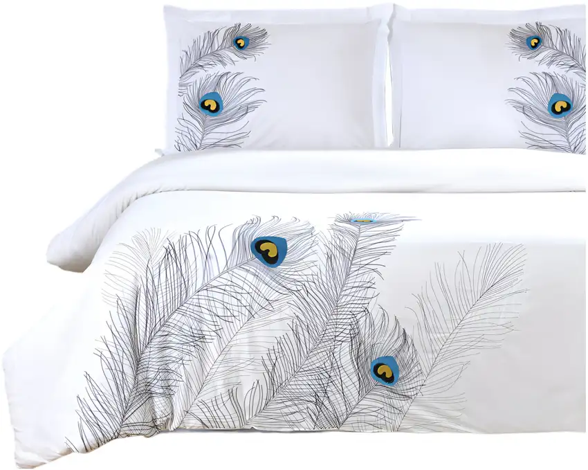 Blue and White King 100% Cotton 200 Thread Count Washable Duvet Cover Set Photo 3