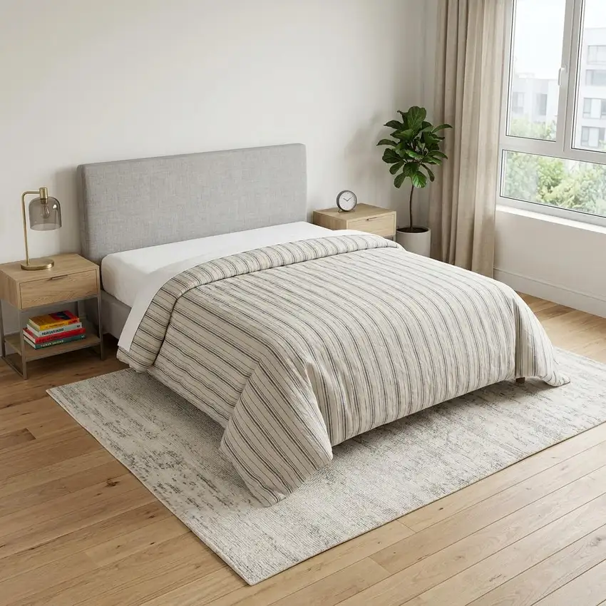 Natural King Linen 300 Thread Count Dry Clean Only Duvet Cover Photo 1