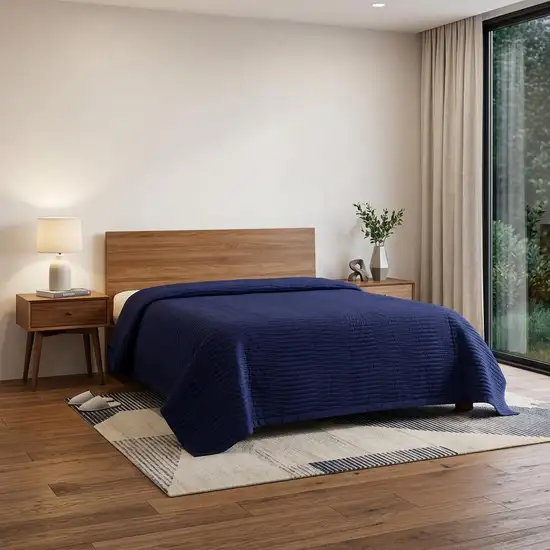Indigo Geometric King Quilt Photo 1