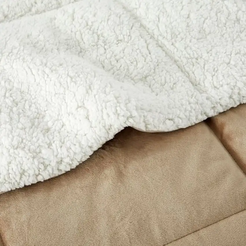 King Plush Microfiber Reversible Comforter Set in Gold Photo 4