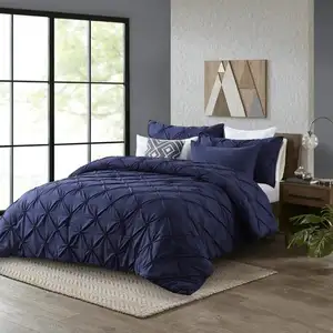 Photo of King Size All Season Pleated Hypoallergenic Microfiber Reversible 3 Piece Comforter Set