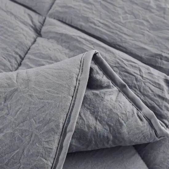 King Size Grey 3 Piece Microfiber Reversible Comforter Set Photo 4
