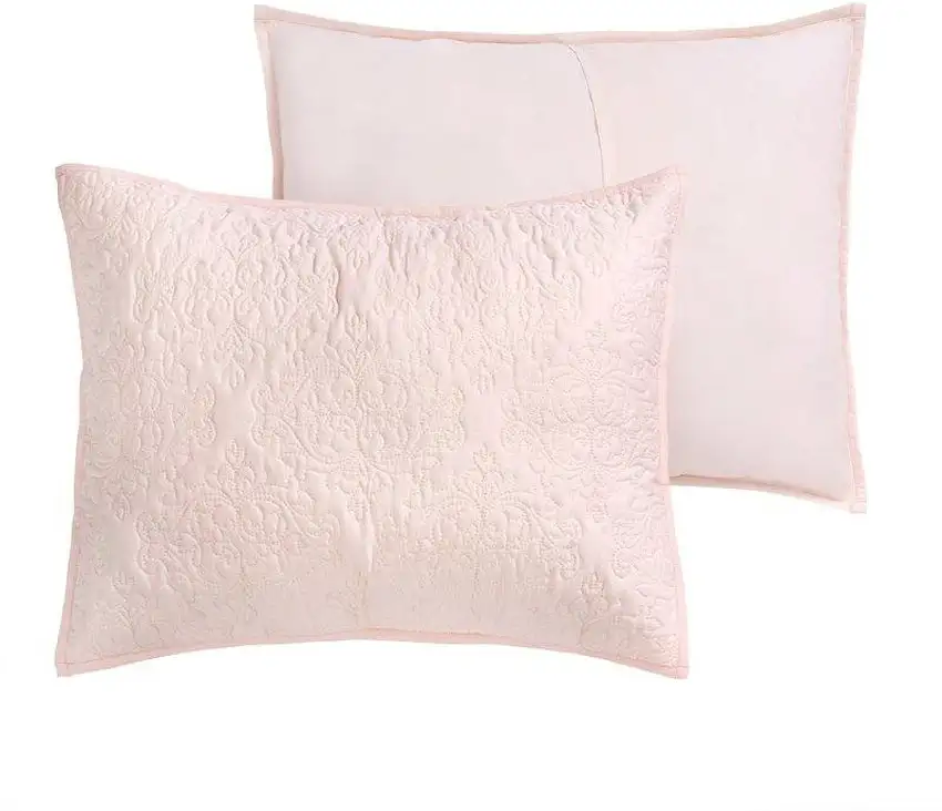 King Size 100-Percent Cotton 3-Piece Quilt Bedspread Set in Blush Pink Photo 3