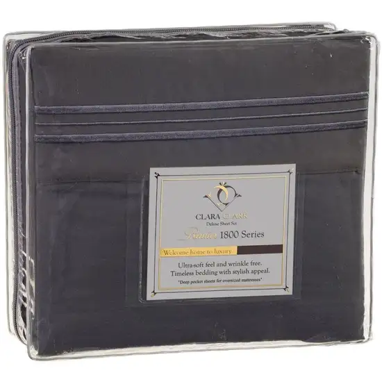 King size Microfiber Sheet Set in Charcoal Stone Gray Photo 2