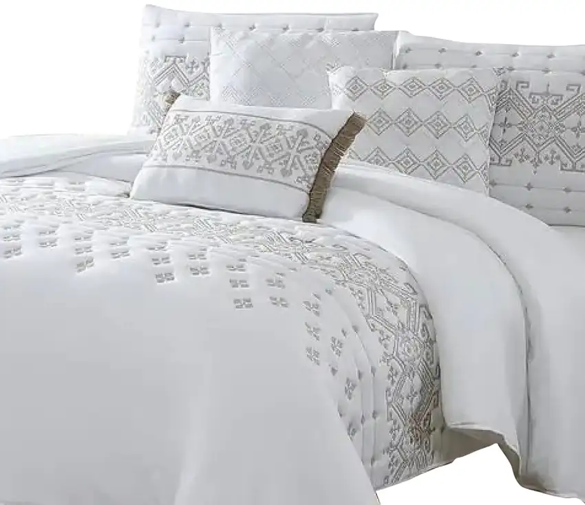 Lance 6 Piece Microfiber Queen Quilt Comforter Set, The Urban Port Photo 4