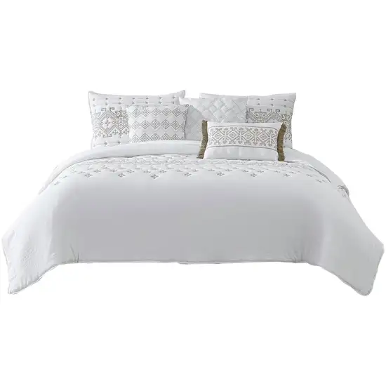 Lance 6 Piece Microfiber Queen Quilt Comforter Set, The Urban Port Photo 2
