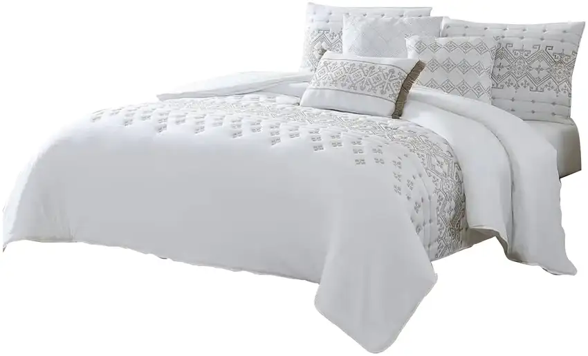 Lance 6 Piece Microfiber Queen Quilt Comforter Set, The Urban Port Photo 1