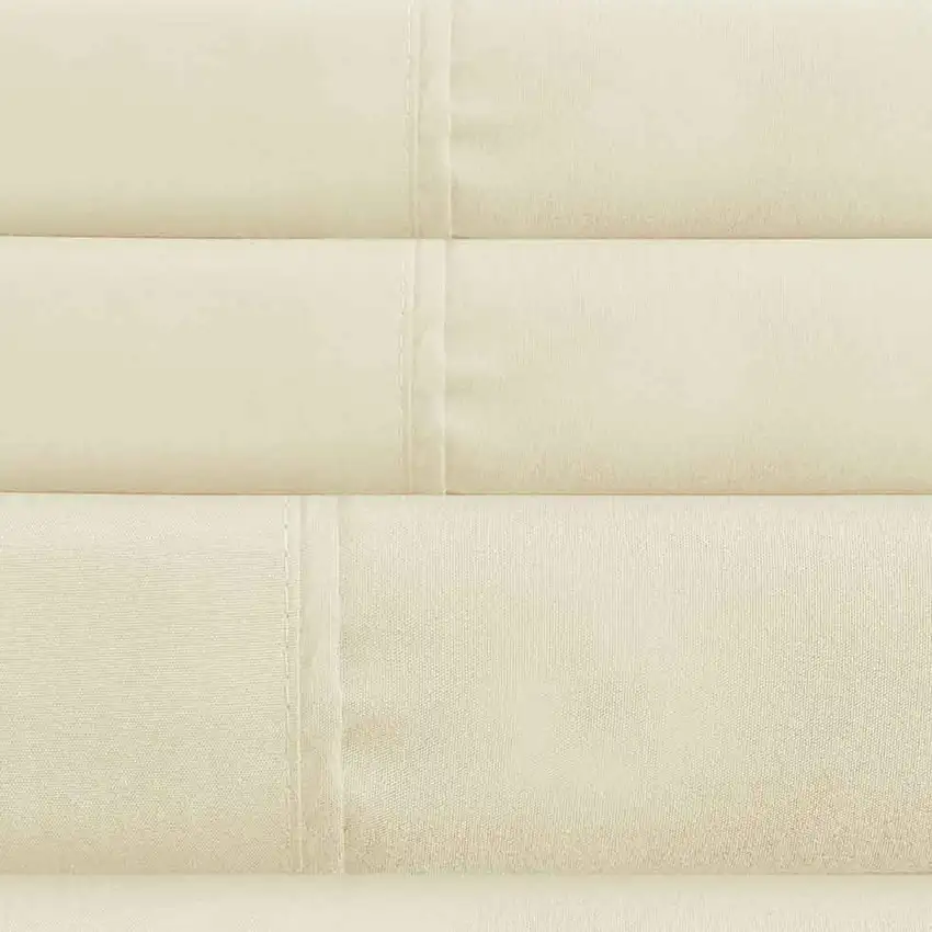 Lanester 3 Piece Polyester Twin Size Sheet Set The Urban Port, Cream Photo 2