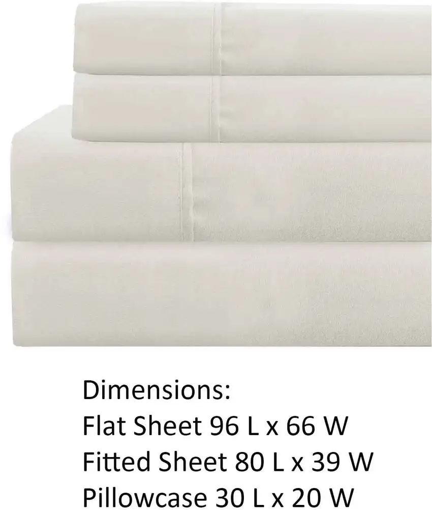 Lanester 3 Piece Polyester Twin XL Size Sheet Set The Urban Port, White Photo 3