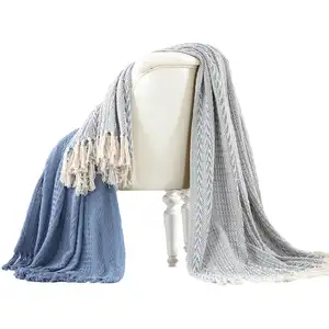 Photo of Latina Cotton Throw with Decorative Fringe The Urban Port, Set of 2