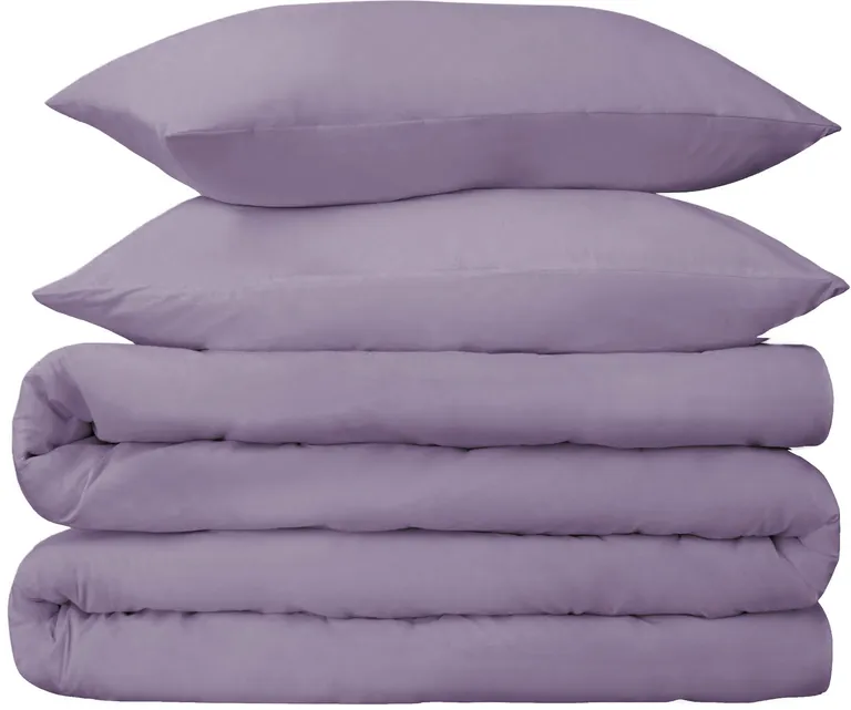 Lavender King Cotton Washable Duvet Cover Set With Two Shams Photo 2