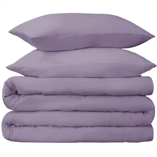 Lavender Queen Cotton Washable Duvet Cover Set With Two Shams Photo 2