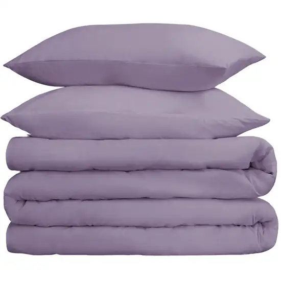 Lavender Queen Cotton Washable Duvet Cover Set With Two Shams Photo 3