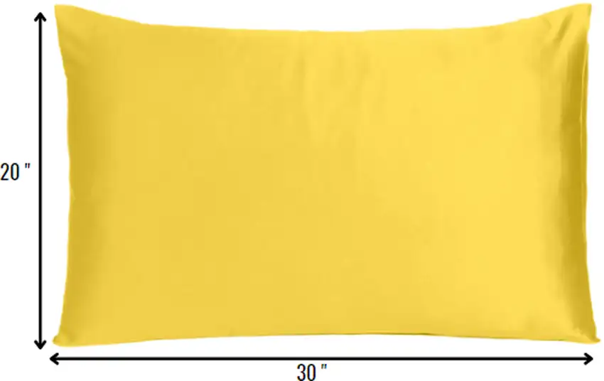 Lemon Dreamy Set Of 2 Silky Satin Queen Pillowcases Photo 8