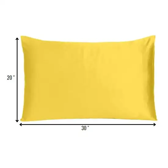 Lemon Dreamy Set Of 2 Silky Satin Queen Pillowcases Photo 8