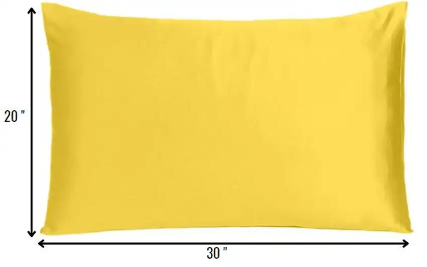 Lemon Dreamy Set Of 2 Silky Satin Queen Pillowcases Photo 8