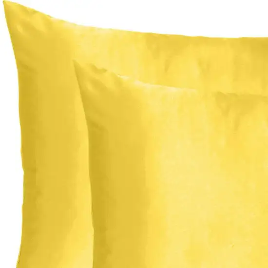Lemon Dreamy Set Of 2 Silky Satin Queen Pillowcases Photo 6
