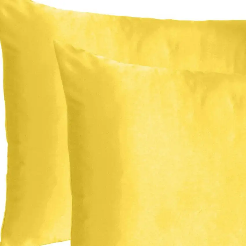 Lemon Dreamy Set Of 2 Silky Satin Standard Pillowcases Photo 6