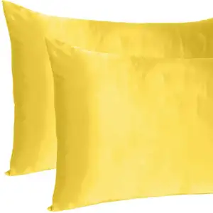 Photo of Lemon Dreamy Set Of 2 Silky Satin Standard Pillowcases