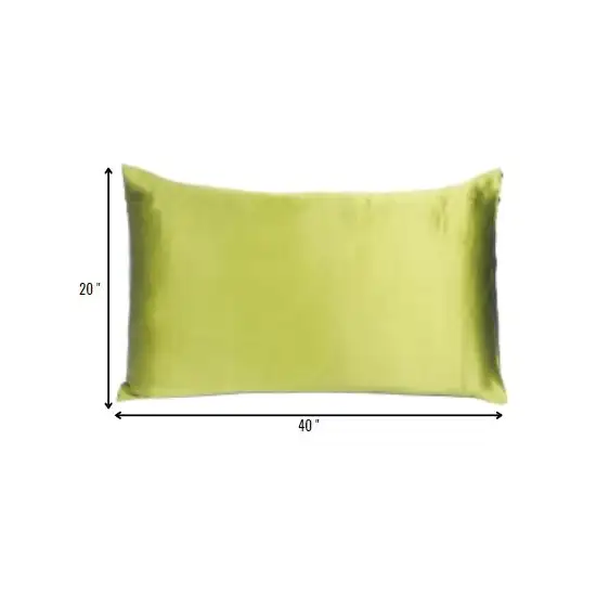 Lemongrass Dreamy Set Of 2 Silky Satin King Pillowcases Photo 8