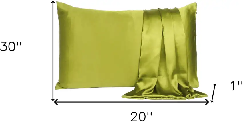 Lemongrass Dreamy Set Of 2 Silky Satin Queen Pillowcases Photo 8