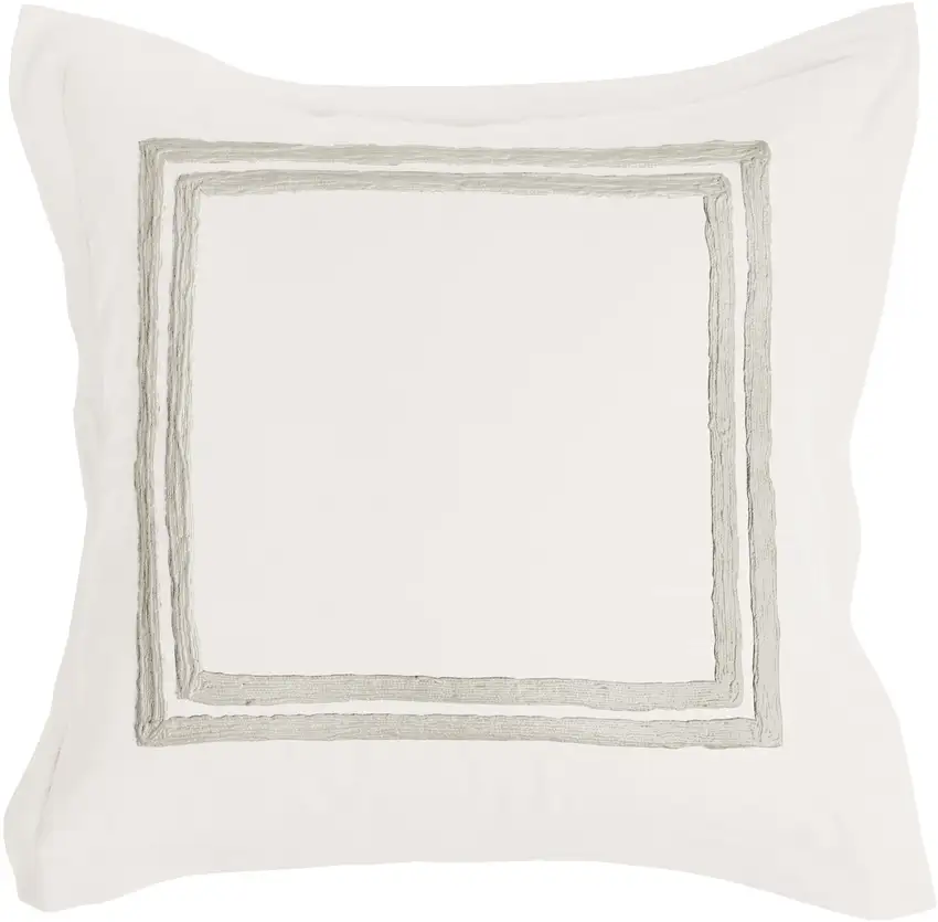 Lenz 26 Inch Cotton Euro Pillow Sham with Hand Stitched Embroidery Photo 1