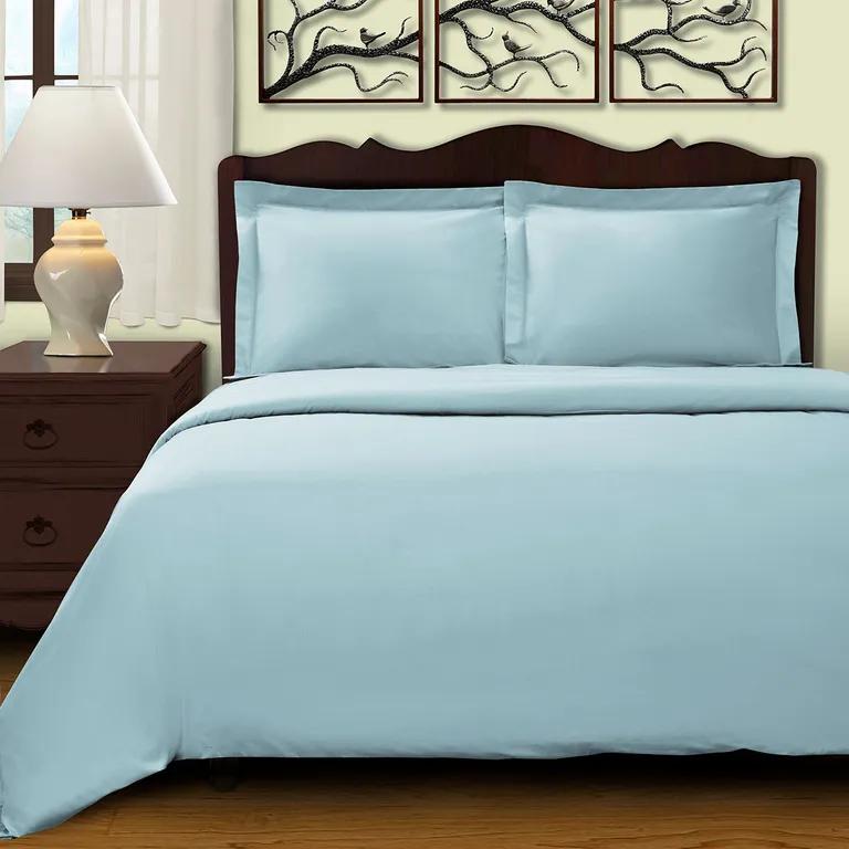 Cotton Blend 400 Thread Count Washable Duvet Cover Set Photo 4