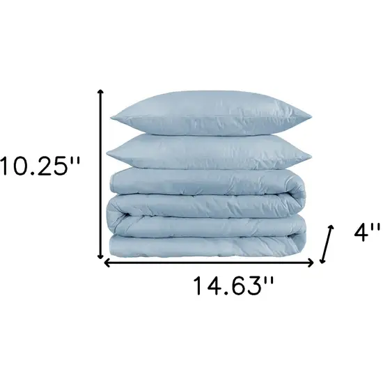 Light Blue King Cotton Blend 1200 Thread Count Washable Duvet Cover Set Photo 4