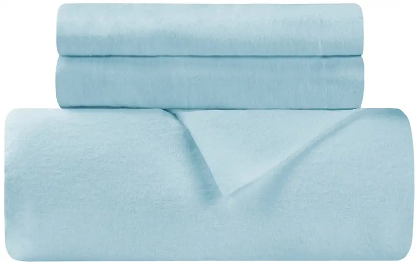 Light Blue King Cotton Blend Thread Count Washable Duvet Cover Set Photo 1