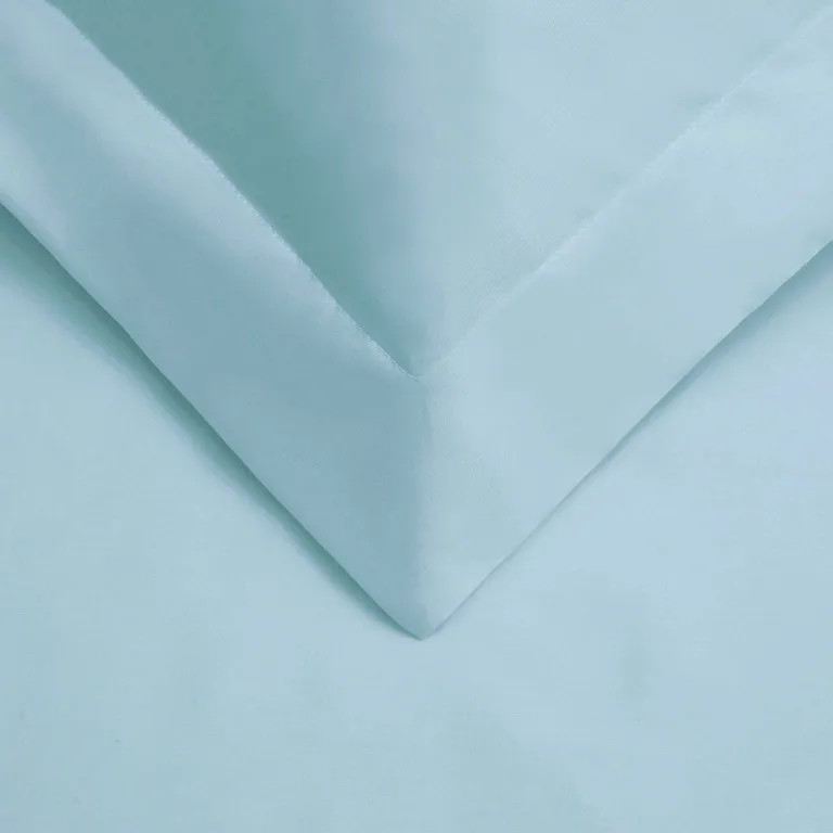 Light Blue King Cotton Blend Washable Duvet Cover Set Photo 3