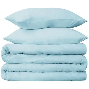 Photo of Light Blue King Cotton Blend Washable Duvet Cover Set