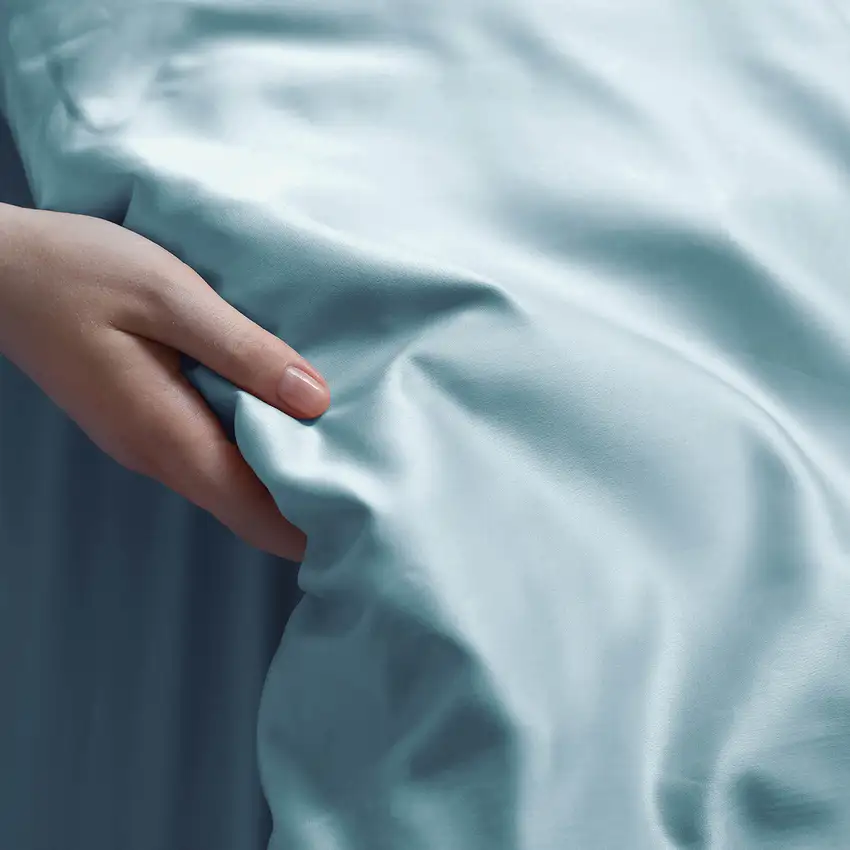 Light Blue King Rayon Washable Duvet Cover Set Photo 1