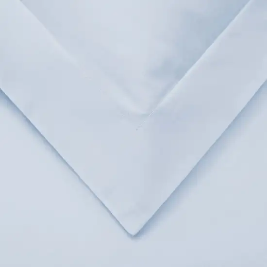 Light Blue Queen Cotton Blend 1000 Thread Count Washable Duvet Cover Set Photo 2