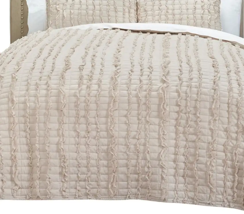 Light Blush King 100% Cotton 300 Thread Count Machine Washable Down Alternative Comforter Photo 4