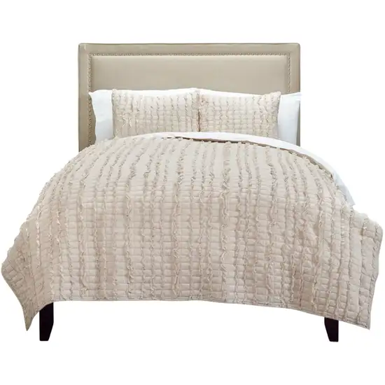 Light Blush King 100% Cotton 300 Thread Count Machine Washable Down Alternative Comforter Photo 2